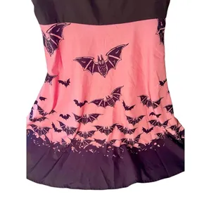 Halloween Bat Print Criss Cross High Waisted Cami Dress Size XL/10 thumbnail 2