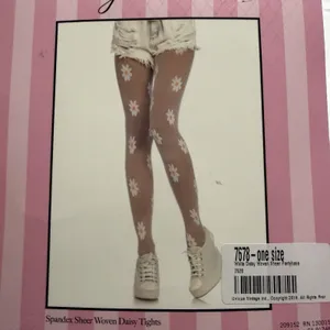 Leg Avenue Spandex‎ Daisy Pantyhose Adult One Size Fits 90-160 Lbs 70 Denier thumbnail 8