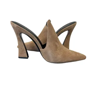 Natori Minh-Su Color Doe Kid‎ Suede Women's Pointed Toe Heel Mule Size 9M NWB thumbnail 5