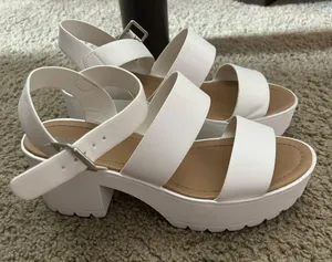 White Platform Sandals Size 8.5 thumbnail 1