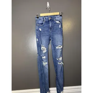 American Eagle Outfitters Curvy High Rise Jegging Jeans Womens 00 Distressed thumbnail 2