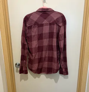 Zoo York Burgundy plaid button up shirt thumbnail 3