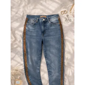 7 For All Mankind Luxe Vintage High Waist Ankle Skinny Jeans Gold Metallic Side thumbnail 3