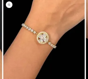 Rotating Spinner Halo Crystal Bracelet – Tennis Style thumbnail 2