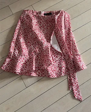 Amazon tie ruffle skirt Red thumbnail 1