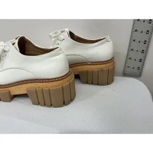 Womans Madden Girl Phoennix Size 6m White Lace Up Platform Chunky Heel Shoes thumbnail 4