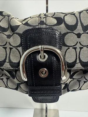 Coach SoHo Signature Flap Bag Y2K Oversized Hardware thumbnail 2