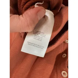 Wilfred Free Mavis Henley‎ Ribbed Cropped Long Sleeve Top Sz M Terracotta thumbnail 6