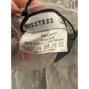 CrossTree Lane Sheer Embroidered Mesh Lace Kimono Boho Fairy Fringe Gray‎ OS thumbnail 6