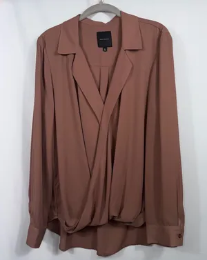 Alex Marie XL Mauve Surplice Long Sleeve Blouse thumbnail 1