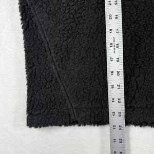 Lululemon Wool-Blend Sherpa Fleece Pullover Black Crew Neck Back Zip‎ Size 12 thumbnail 5