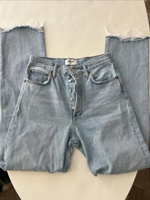 AGOLDE 90s Pinch Light Wash Buttonfly Organic Cotton Straight Leg Jeans 26 $230 thumbnail 4