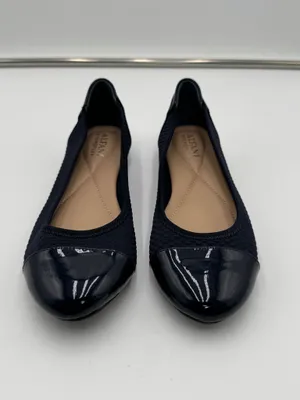 Alfani Step N Flex Women’s Size 6M Navy Blue Patent Cap Toe Ballet Flats thumbnail 2