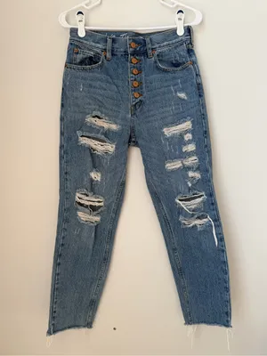Free People We The Free Blossom Rigid Distressed Straight Leg Jeans Size 27 thumbnail 3