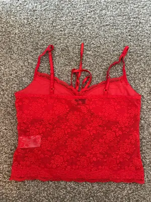 Edikted Red Floral Lace Cami with Front Bow thumbnail 2