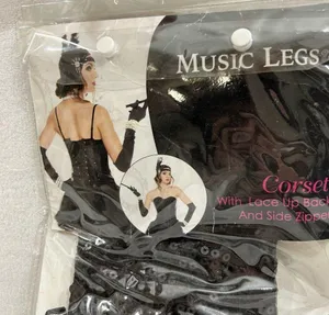 Music Legs Corset W/ Lace Up Back & Side Zipper Womens S Halloween Costume 70574 thumbnail 6
