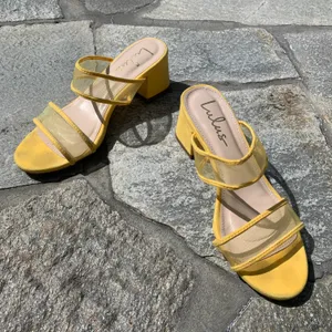 Lulus Saar Yellow Suede Block Heel Slides thumbnail 17