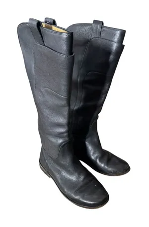 FRYE Paige Leather Riding‎ Boots Black Women's Size 7B Preowned thumbnail 1