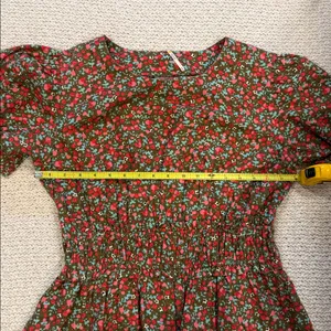 FREE PEOPLE WOMENS M Floral Puff Sleeve Top thumbnail 3