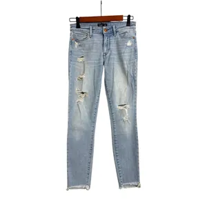 Abercrombie & Fitch Blue Denim Low Rise Distressed Harper Ankle Jeans Size 24/00 thumbnail 3