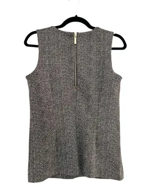 MICHAEL KORS Herringbone Brown Sleeveless Business Casual Top Sz M thumbnail 2