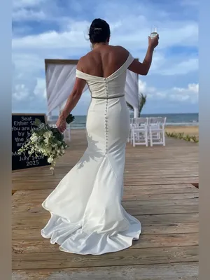 NWT Lulus Arienne White Off-the-Shoulder Mermaid Maxi Dress- Still Full Price thumbnail 2