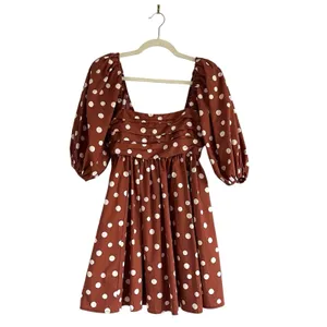 Abercrombie & Fitch Emerson Mini Dress XS Polka Dot Puff Sleeve Babydoll thumbnail 3