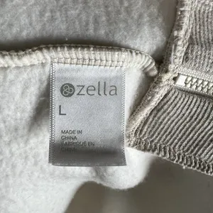 Zella Oatmeal Heather Cotton Casual Athletic‎ Sweater Zip Sides Women’s Size L thumbnail 6