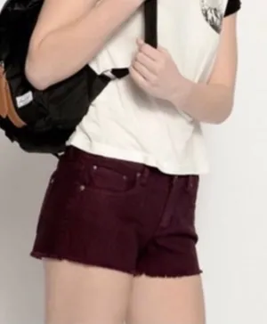 Aeropostale Blackberry Wine Cut-Off Shorts thumbnail 1