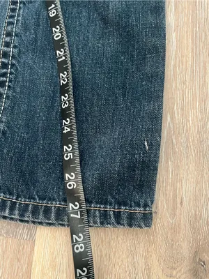 Request Jeans Girls 12 Y2K Dark Wash Distressed Straight Leg Embroidered Denim thumbnail 13