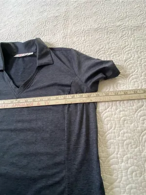Guru Golf Heather Navy Golf Shirt Short Sleeve Johnny Collar Size Large thumbnail 13