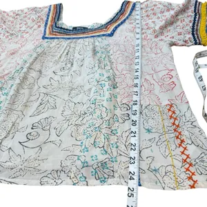 Maeve Embroidered‎ Tassel Square Neck Boho Blouse Bohemian Festival Artistic Medium thumbnail 10