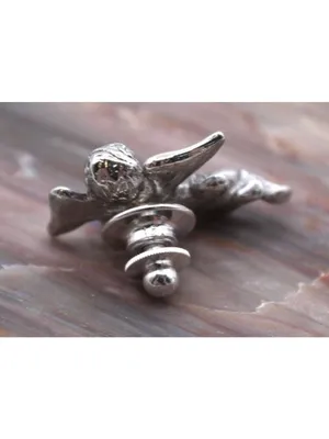 Vintage Silver Cherub Angel Lapel Hat Pin Brooch 1" Guardian Angel Gift Avon thumbnail 3