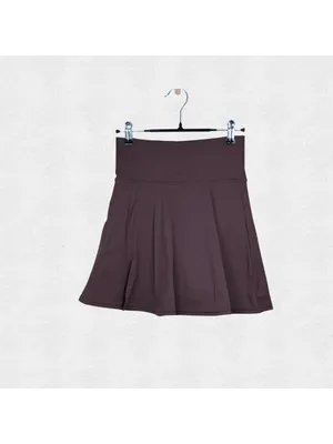 Mocha Brown Golf Skort Small Stretchy Mini Tennis Skirt Slit Athleisure Preppy thumbnail 6