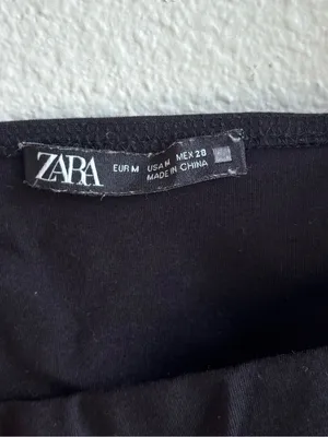 ZARA Black Square Neck Crop Top thumbnail 2