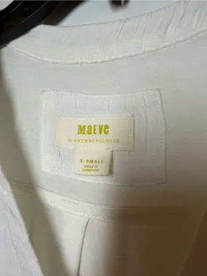 Anthropologie Maeve White V-Neck Sleeveless Tunic Top thumbnail 3