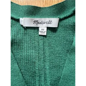 Madewell Merino Wool-Silk Blend Cardigan Sweater Mallard Green Size XS thumbnail 5