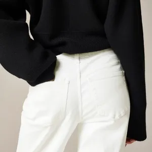 NWT!! J. CREW Lower Rise‎ Full Length Slim Wide Jeans Solid White Retro Size 24 thumbnail 7