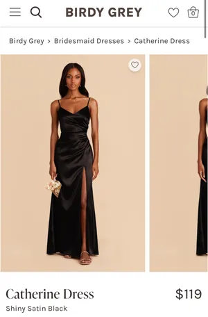 Black Birdy Grey Dress Satin Bridesmaid thumbnail 2