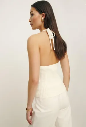 Reformation Delia Ribbed Halter Top thumbnail 2