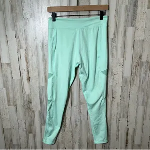 Huk Fishing Bright Mint Green Leggings Mesh Detail Leggings Womens‎ Size Medium thumbnail 2