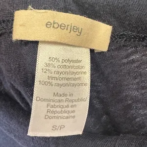 Eberjey Navy Blue Lounge Jogger Pants Cream Drawstring Small S Minimalist thumbnail 6