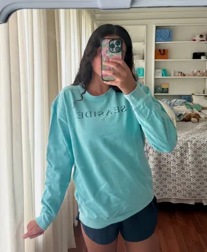 Seaside Comfort Colors Crewneck Teal thumbnail 1