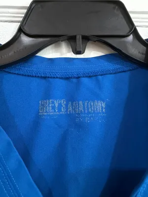 Grey's Anatomy Women's V-Neck Scrub Top in Bright Blue thumbnail 2