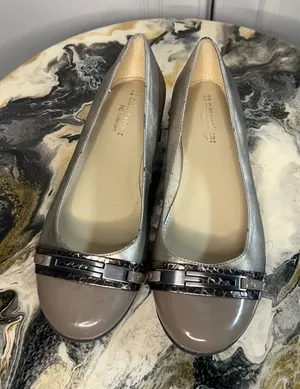 Naturalizer Metallic Pewter Cap Toe Ballet Flats thumbnail 1