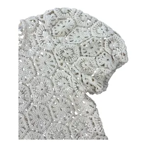 Idem Ditto Cream Cotton Boho Blouse Small Puff Sleeve Stiff Statement‎ Top thumbnail 3