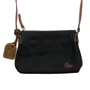 Vintage Dooney & Bourke Black and Brown Nylon Crossbody Bag Shoulder Bag thumbnail 2