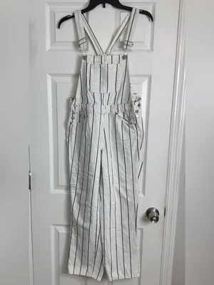 Universal Thread White Overalls with Blue Pinstripes Women’s Size XS (0) thumbnail 12