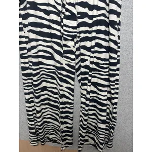 K. Jordan Large‎ Womens Pants Wide Leg Zebra Print Black White Loose Flowy thumbnail 10
