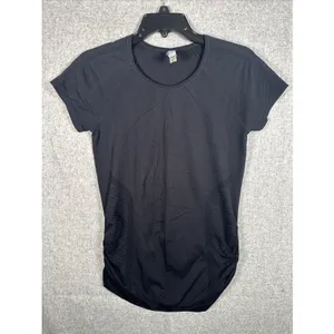 Athleta Medium‎ Top Speedlight Tee Womens Black Stretch Short Sleeve Maternity? thumbnail 2
